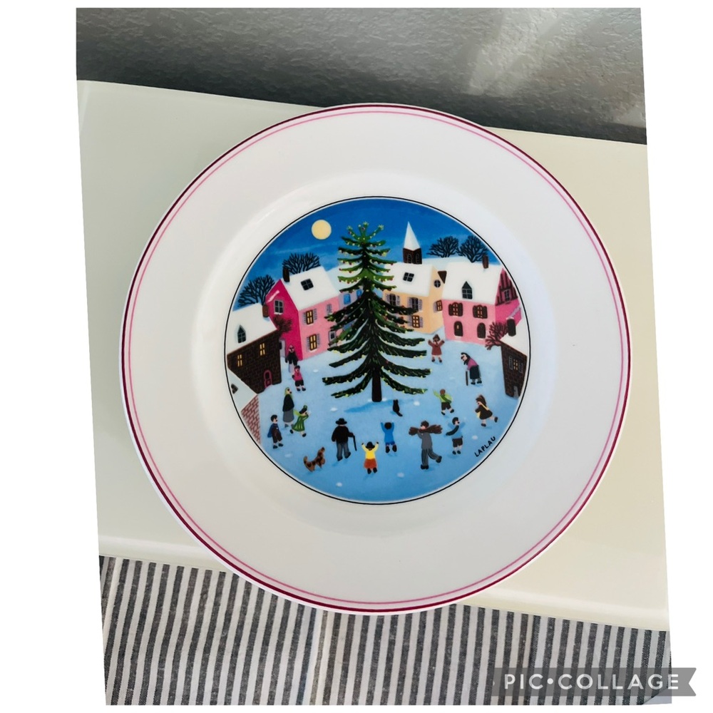 NEW VILLEROY & BOCH 1748 DESIGN NAÏF CHRISTMAS COOKIE PORCELAIN PLATE GERMANY